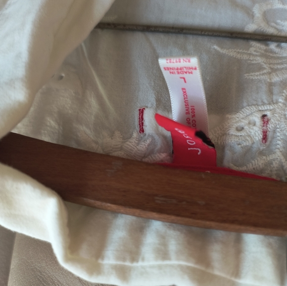 Josie Natori Eyelet Button Down Shirt Size Large - Picture 7 of 8